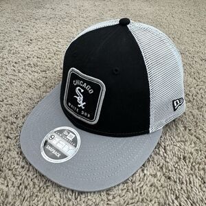 Chicago White Sox Hat New Era Snapback Black Squared Patch‎ Low 9Fifty Mesh Cap